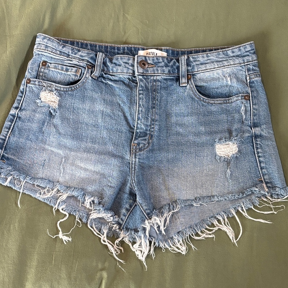 Women's Distressed Blue Jean Shorts